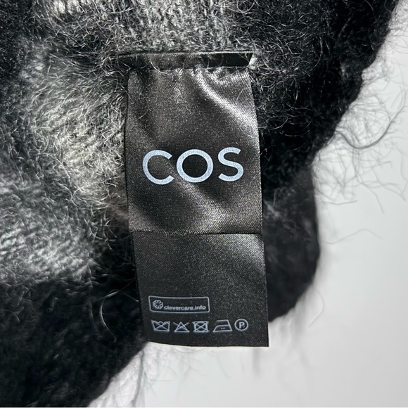 COS Mohair Wool Oversized Plaid Sweater XS V-Neck Slouchy Drop Shoulder Academia - Picture 11 of 16